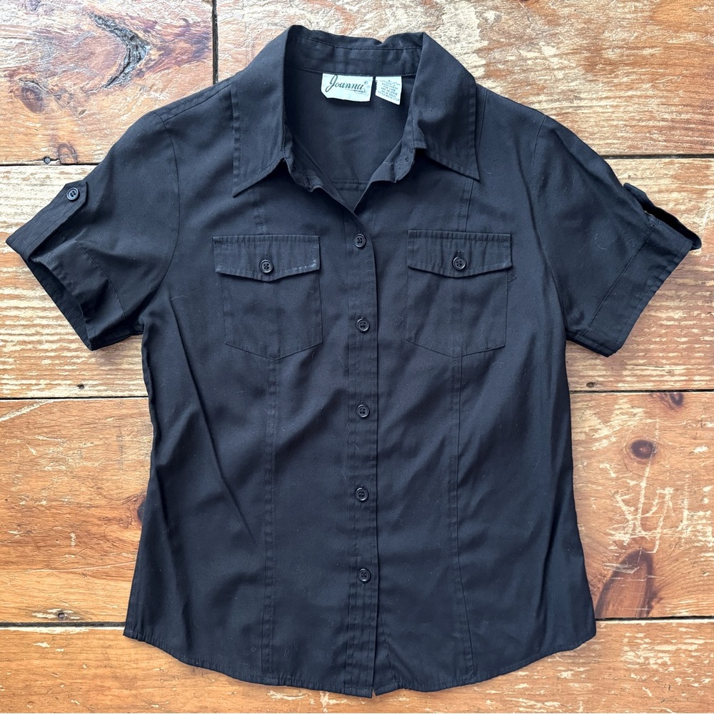 Joanna Women's Black Size M Button-Up Dress Shirt